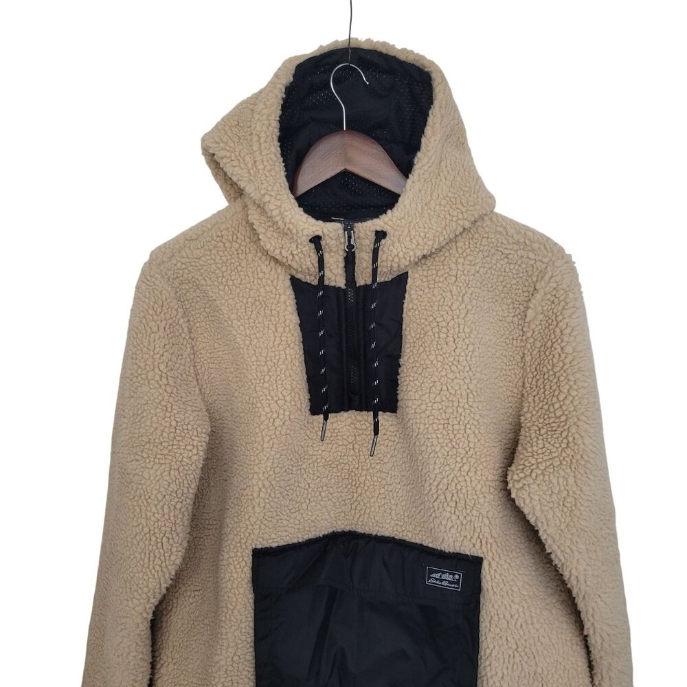Eddie Bauer Chilali Hooded Fleece Anorak Pullover Jacket Womens Size L Oatmeal - Picture 9 of 9